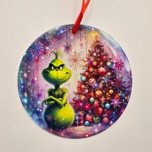 Grinch Christmas Metal Ornament